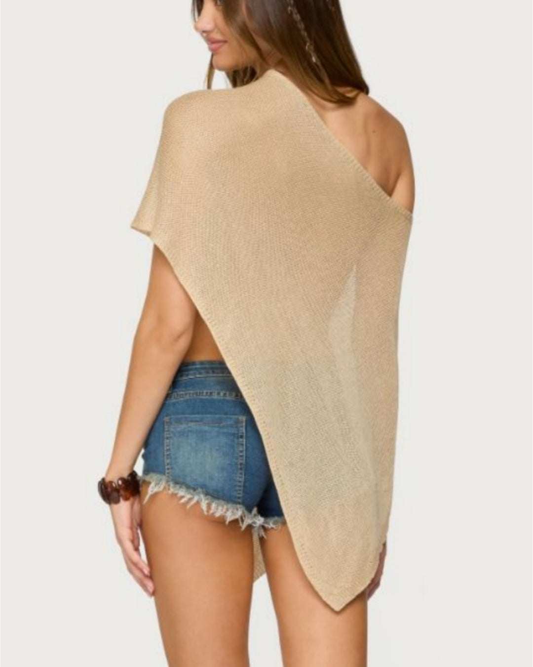 Aymmetric Knit Poncho